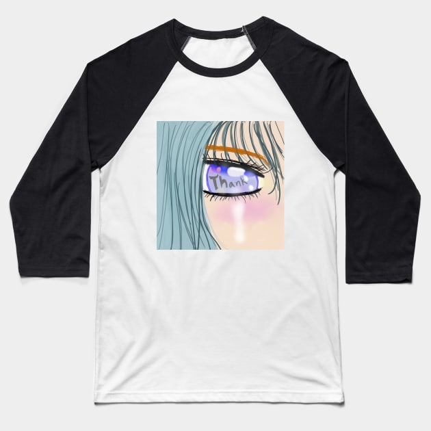 Japanese cartoons, girl's eyes as a thank you Baseball T-Shirt by Artiststore1983 